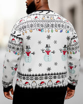 Big & Tall Men's Christmas Capybara Graffiti-Print Crewneck Ugly Sweater